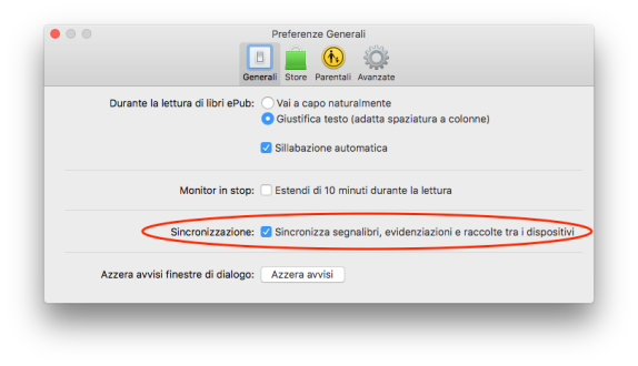 Option for syncing iBooks collection, in the iBooks preferences.