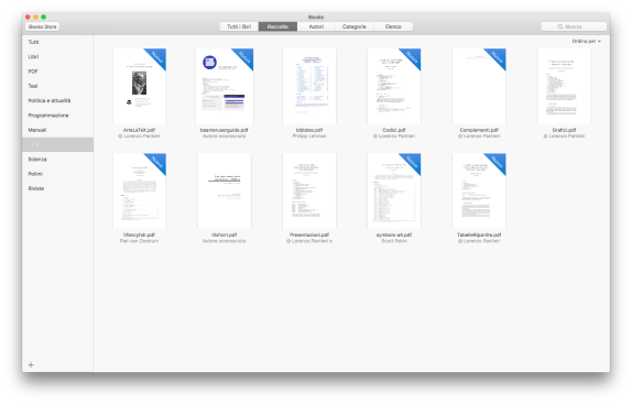 Some PDF files in iBooks.